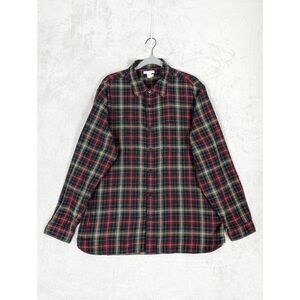 Carbon2Cobalt Mens Flannel Shirt Button Plaid Size Large‎ Red Green Outdoors